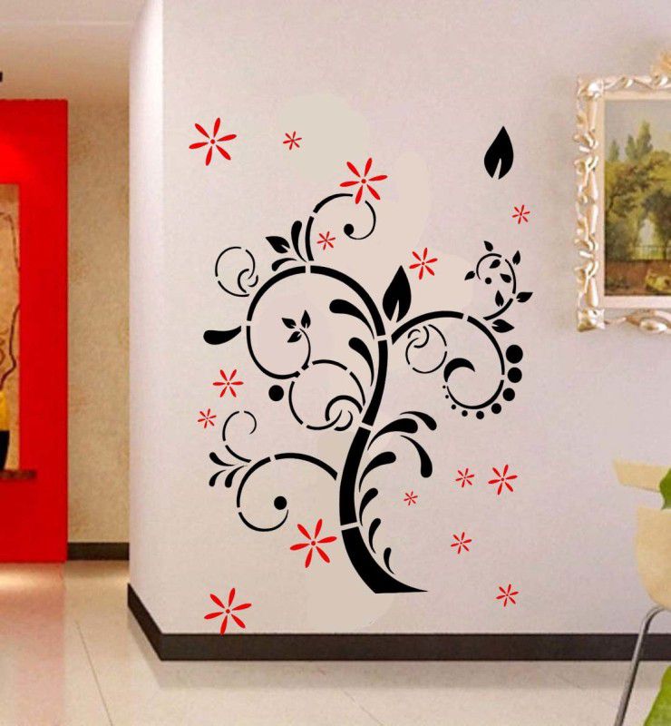 PARDECO 40280 Wallart Stencils,celling painttools Wall Paper Modern Design Livingroom wallstencils Ornamental Reusable Sheet (Size 16x24 Inch). Floral Stencil  (Pack of 1, Bloom)