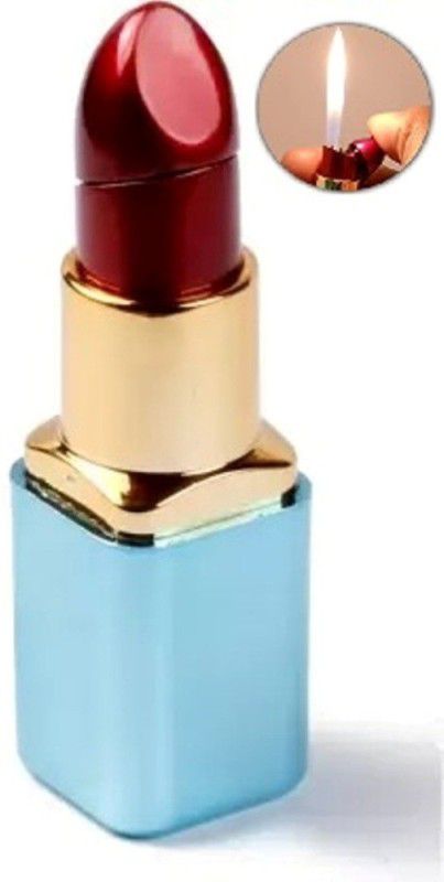ZVR Premium Metal Windproof Refillable Lipstick Design Cigarette Pocket Lighter Butane Gas Jet Flame Hookah Cigar Cigarette Gift Item Pocket Lighter Pocket Lighter  (Blue)