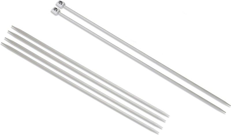 ProjectsforSchool Knitting Needle Combo - no 9 Single Sided, Pair of 2 and no 10 Double Sided, Pair of 4 Knitting Pin  (Pack of 6)