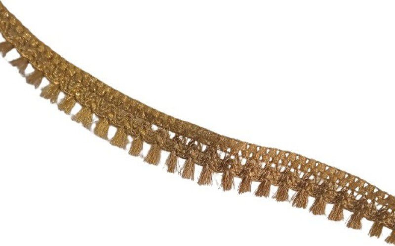Kanha golden color lace sarri border /kurta (9 m ) Lace Reel  (Pack of 1)