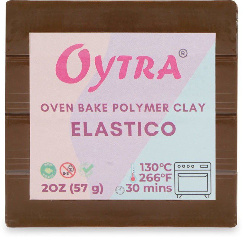 OYTRA Polymer Clay Elastico Series 57g / 2OZ Oven Bake Flexible Clay (Dark Brown) Art Clay  (57 g)