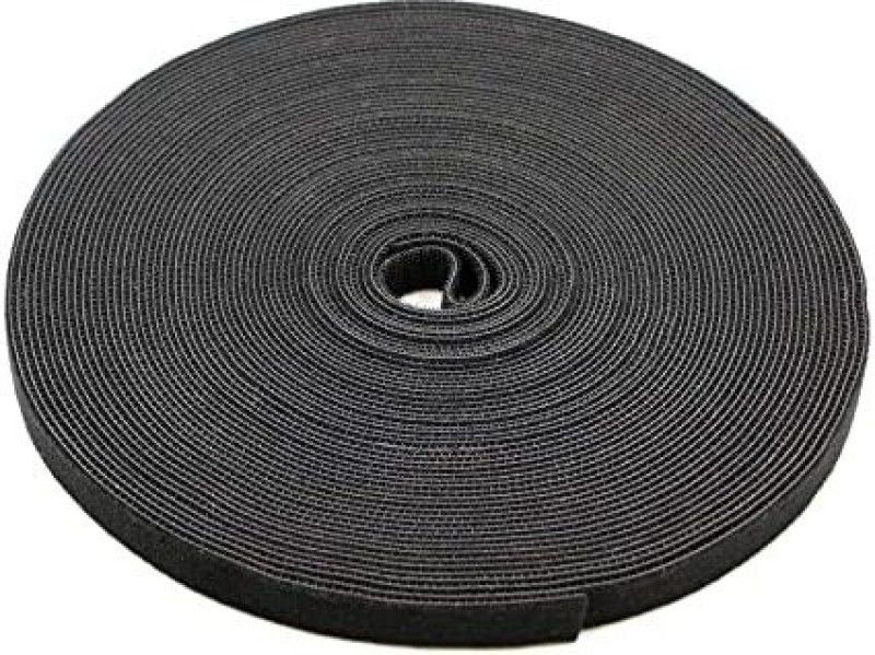 Yako Toko Strong Self Adhesive Hook & Non Adhesive Loop Tape Roll, Strips with Back Mounting Tape Stick-on Velcro  (Black)