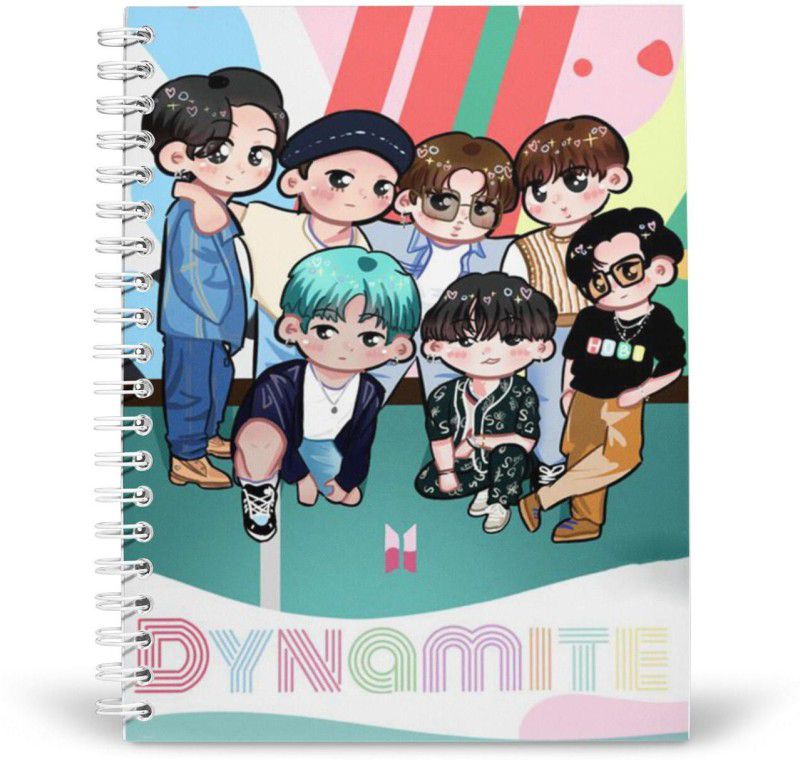 HeartInk BTS Bangtan Boys Dynamite A5 Note Book Ruled 100 Pages  (Multicolor)