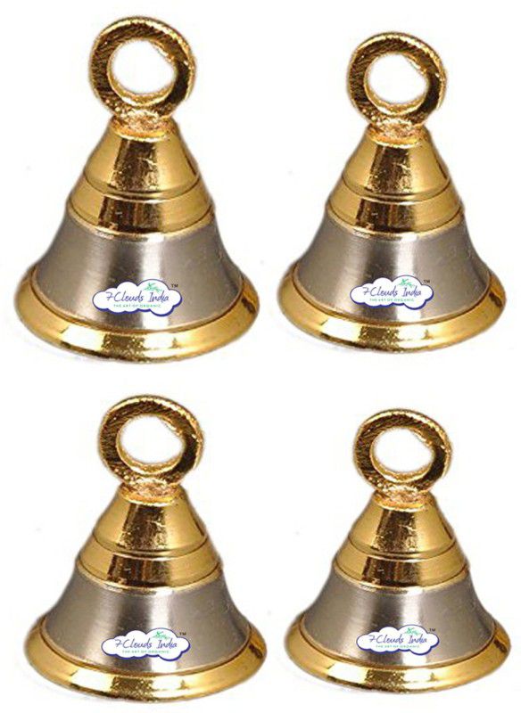 7 CLOUDS INDIA Brass Decorative Bell  (Gold, Pack of 4)