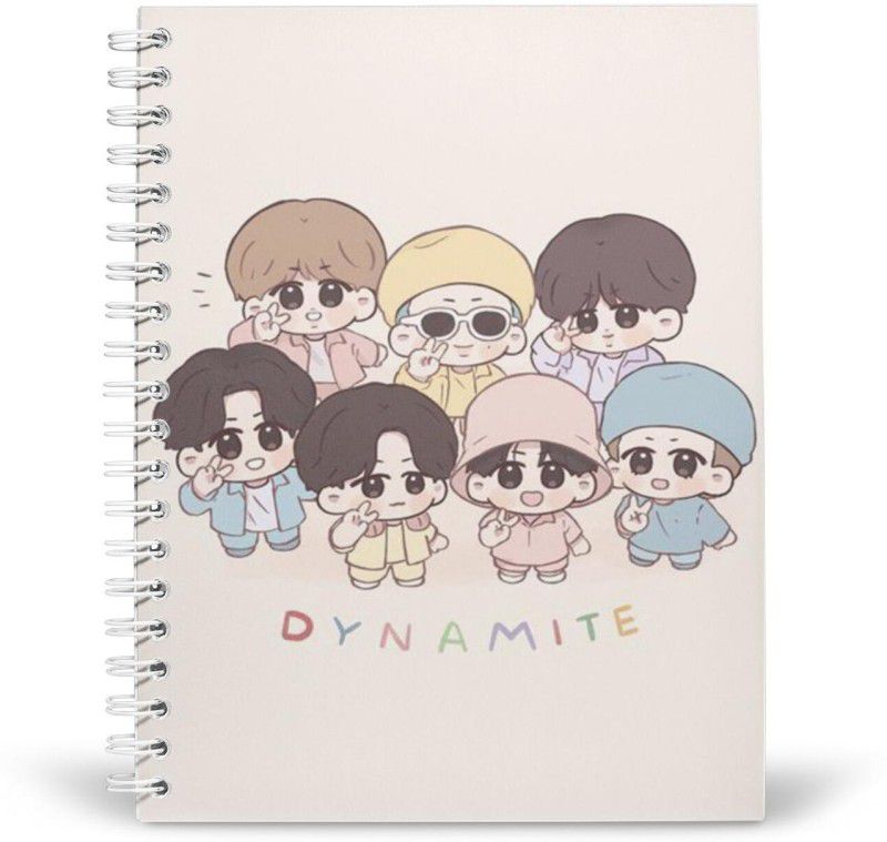 HeartInk BTS Bangtan Boys Dynamite A5 Note Book Ruled 100 Pages  (Peach)