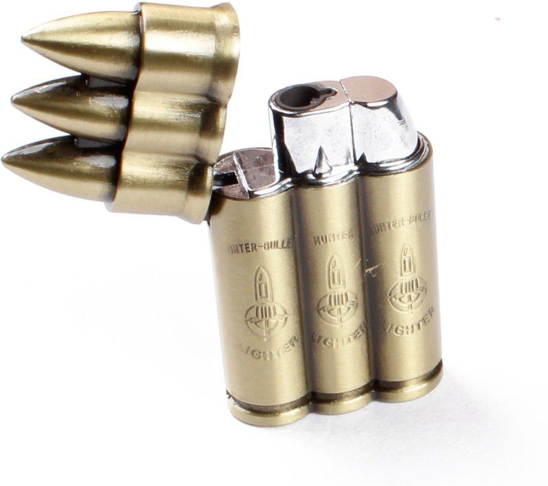 ASRAW Refillable Triple Bullet Shaped Lighter - Pocket Lighter - WindProof Lighter Jet Flame (Without Fuel - Empty Lighter) Pocket Lighter  (Brass)
