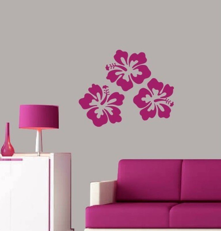 PTD imposing Hibiscus flower home wall painting stencils for home decoration, (Pack of 1) (,24 x 20 ,inch) Washable reuseable stencils Wall stencils Stencil  (Pack of 1, Wall design)