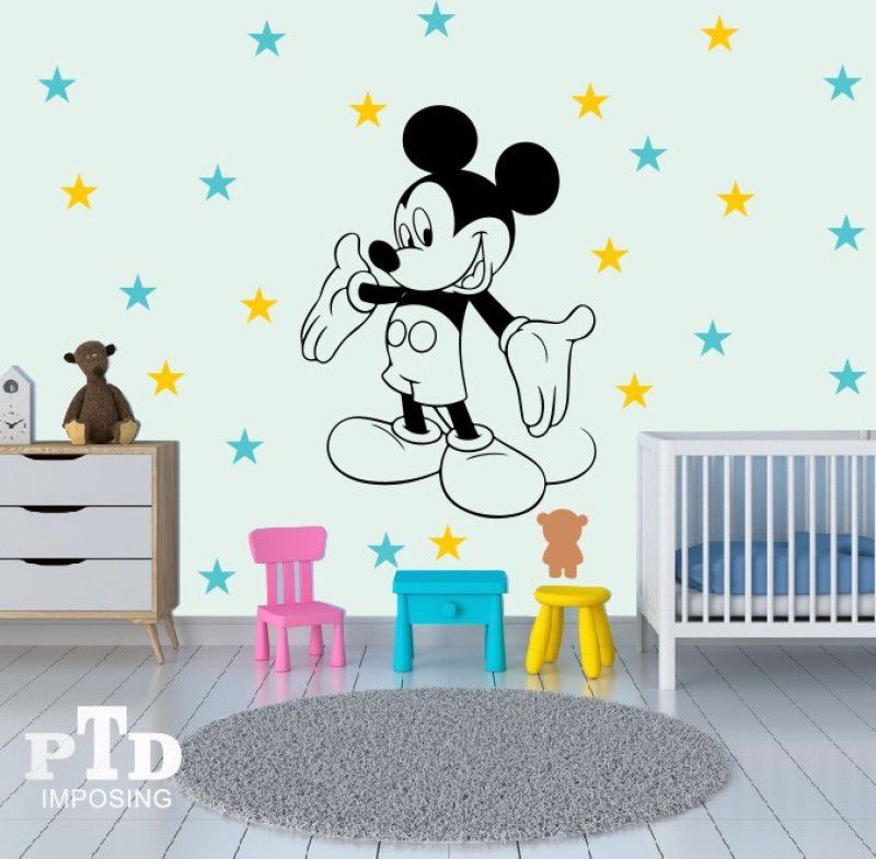 PTD imposing Mickey Mouse Kids wall painting stencils for home decoration, (Pack of 1), (20 x 20 inch) washable + Reuseable stencils Wall stencils Stencil  (Pack of 1, Wall design)