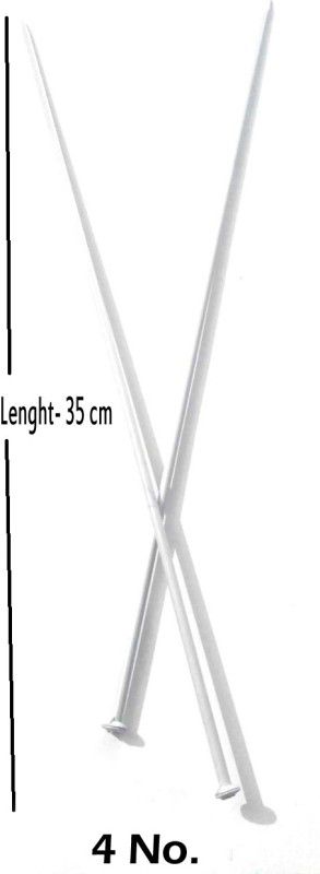 Fashion Traders Aluminium Knitting Needle Large Size - No 4, Length - 35Cm, Dia - 6Mm, Woolen Artefacts Like Sweaters, Muflers, Caps Etc, Pair of 1 Knitting Pin  (Pack of 2)