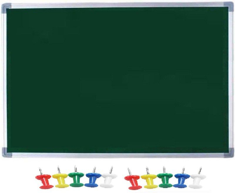 JS MART Notice or Bulletin Board or Soft or Pin-up board Green Classic 2' foot x 1.5' foot (10 board Pins) Green board  (59 cm x 43 cm)