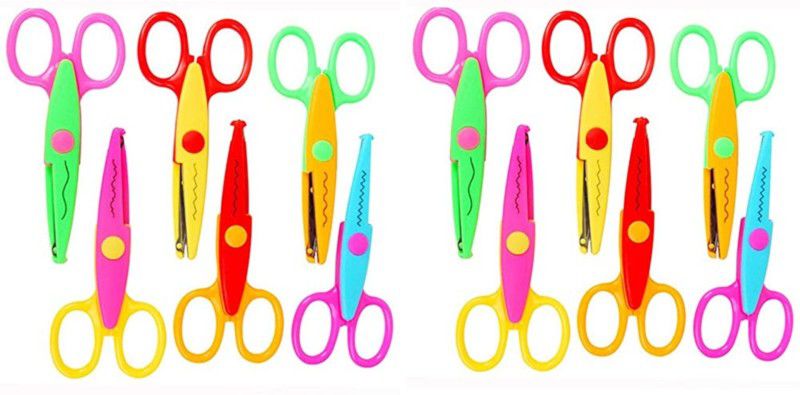 Amanya Enterprises Zig Zag scissor(Pack of 12) Scissors  (Set of 12, Multicolor)