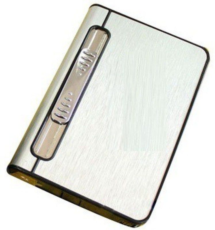FITUP Focus Automatic Ejection Cigarette Case with a Lighter | Jet Flame | Windproof And Flameless Lighter Pocket Lighter  (Silver)