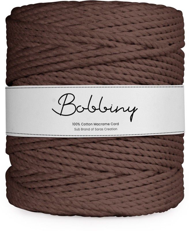 Bobbiny Dark brown Thread  (100 m Pack of1)