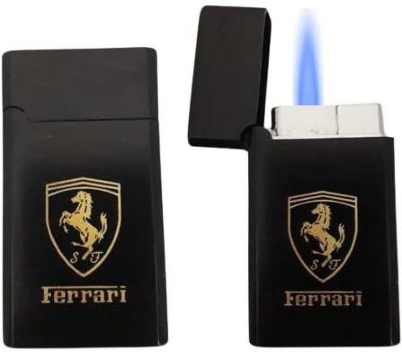 ZVR Premium Metal Windproof Refillable Unique Design Cigarette Pocket Lighter Butane Gas Jet Flame Hookah Cigar Cigarette Gift Item Pocket Lighter Pocket Lighter  (Black)
