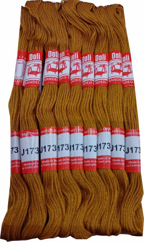 Abn Traders Doli Thread Skeins/ Long Stitched Embroidery Stranded Cotton J173 Thread  (90 m Pack of25)