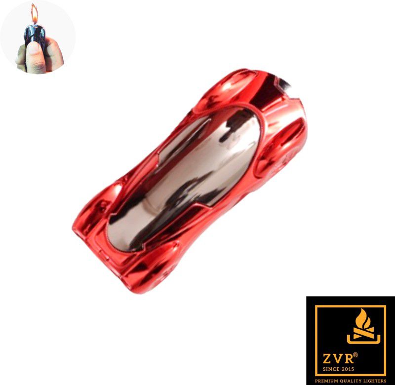 ZVR Car Shaped Premium Cigarette Lighter |Butane Gas Refillale Jet Flame Lighter | Mettalic Finish Windproof Heavy Quality CigaretteButane Gas Refillale Jet Flame Lighter Pocket Lighter  (Red)