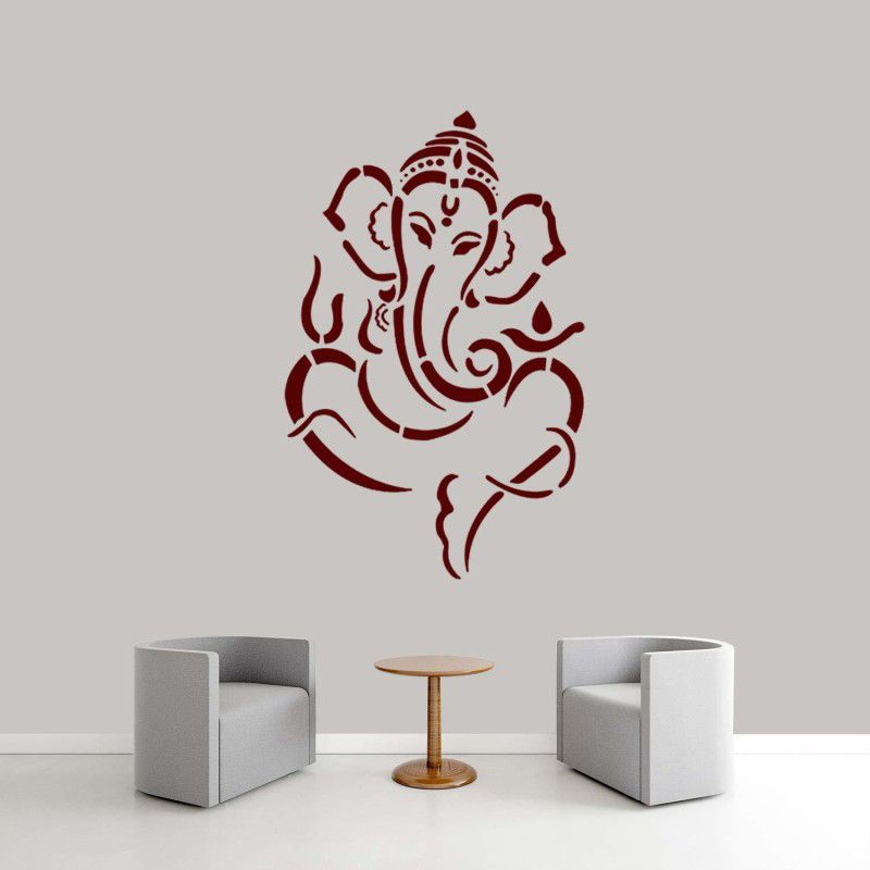 ARandNJ Painting Wall Stencils (Pack of 2, Size:- 16 X 24 Inches) DEVOTIONAL PRINT THEME- Ganesh Bhagwan DIY Reusable Design Suitable For Pooja Room, Entrance, Drawing Room & Office Decoration Wall Stencil  (Pack of 2, Stencil For Wall Painting)