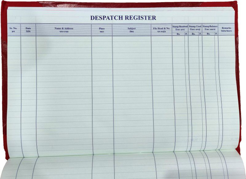 LRS Letter Dispatch Record Register for Offices, Schools, Institutes, Hospitals etc. (350 Pages) Dispatch Register for Letters and Mails for Office, Schools, Hospitals etc. 1-Part Register for Offices, Schools  (350 Sets)