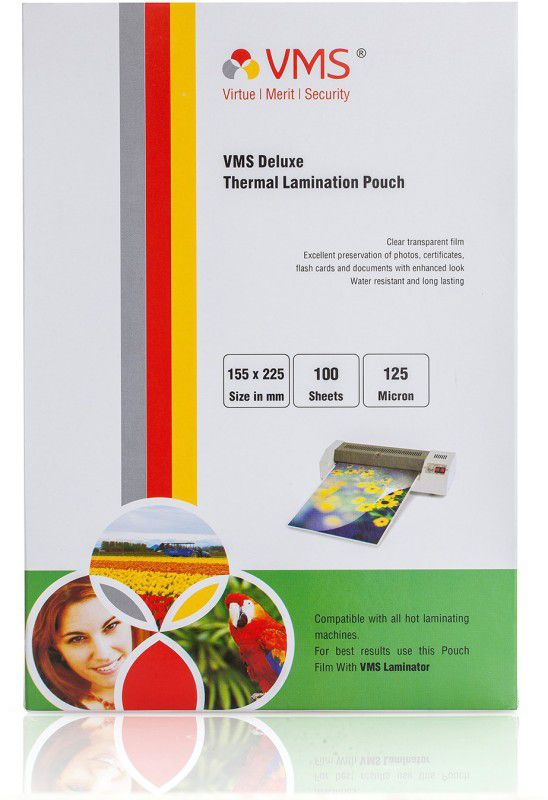 VMS Deluxe Thermal Lamination Pouch 155x225mm 125Micron for Documents & Certificates Laminating Sheet  (125 mil Pack of 1)