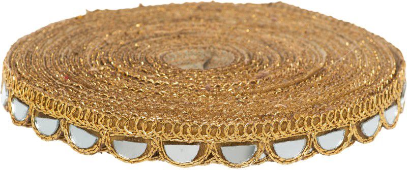 coriox Coper color Mirror Lace for Sarees, Dupatta, Bags, Art and Crafts 9 Meter Mirror Lace for Sarees, Lehangas, Dupatta, Bags, Art and Crafts 9 Meter Lace Reel  (Pack of 1)