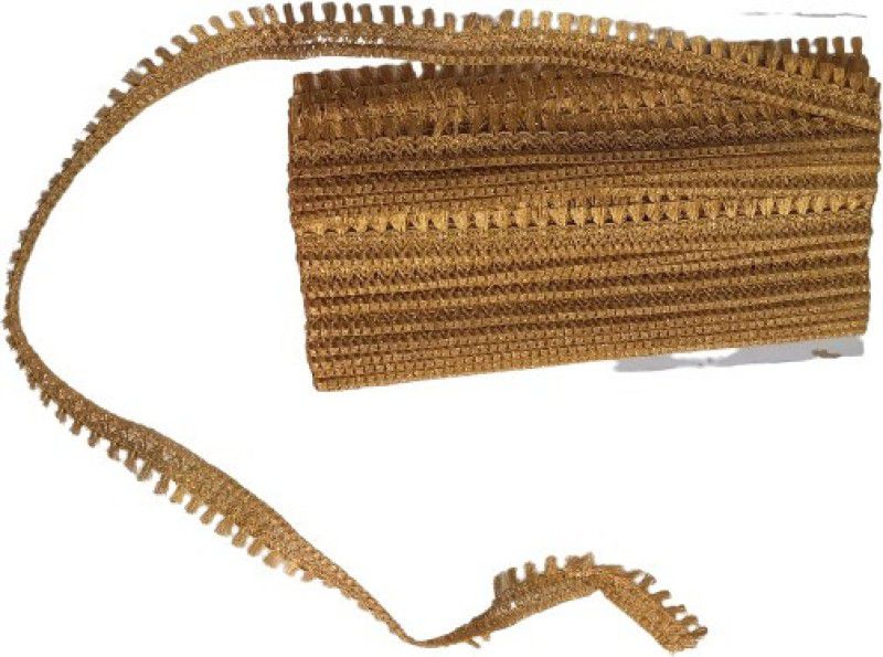 Shyam Diwane golden color lace sarri bordar and kurta (9 m) Lace Reel  (Pack of 1)