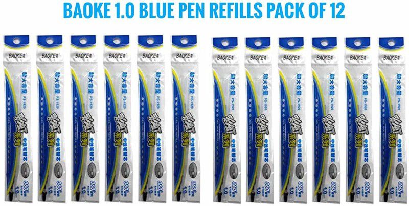 Definite BAOKE 1.0MM Smooth Gel REFILL BLUE (PACK OF 12) Refill  (Pack of 12, Blue)