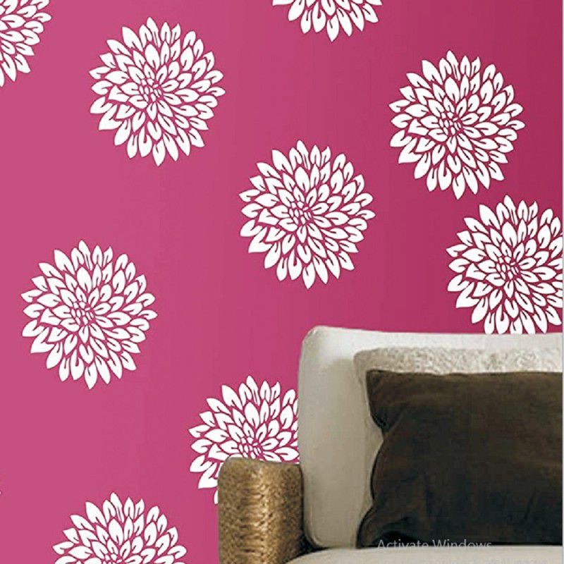 Creation Universe Flower pattern stencil for wall decoration 40686 Festive pattern Stencil  (Pack of 1, Festive pattern)