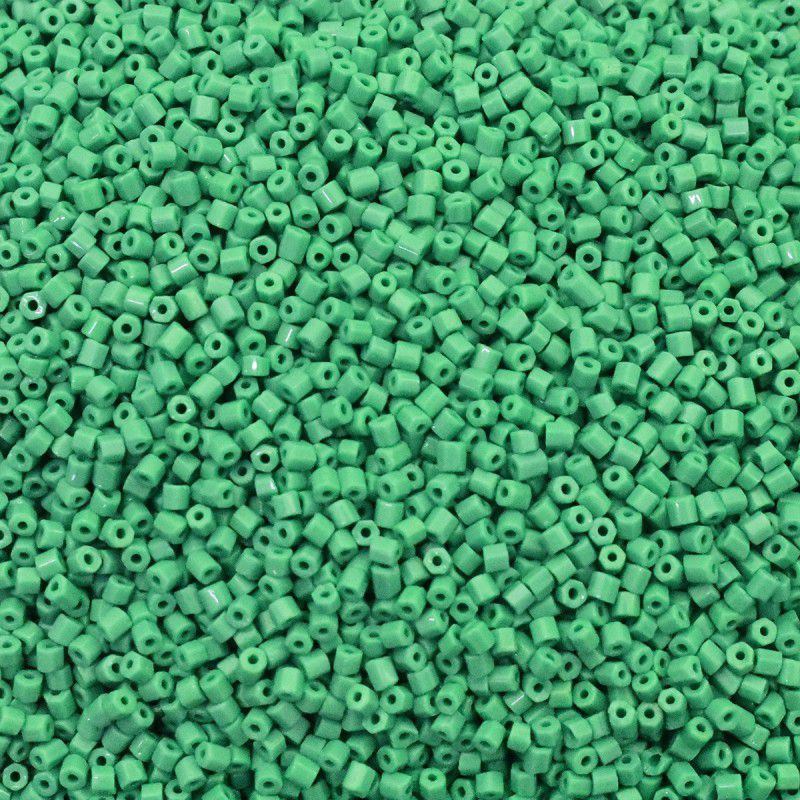 EmbroideryMaterial.com Green, 10/0 Preciosa Hexagon 2 Cut Glass Beads Opaque Luster Finish in Green Colour 2MM -100 Grams -8,100 Bead Beads  (100 g)