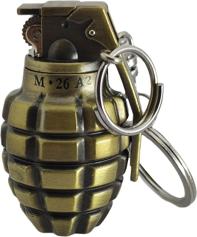 OG Grenade Shape Brass Premium Pocket Cigarette Lighter Pocket Lighter  (Antique Gold)