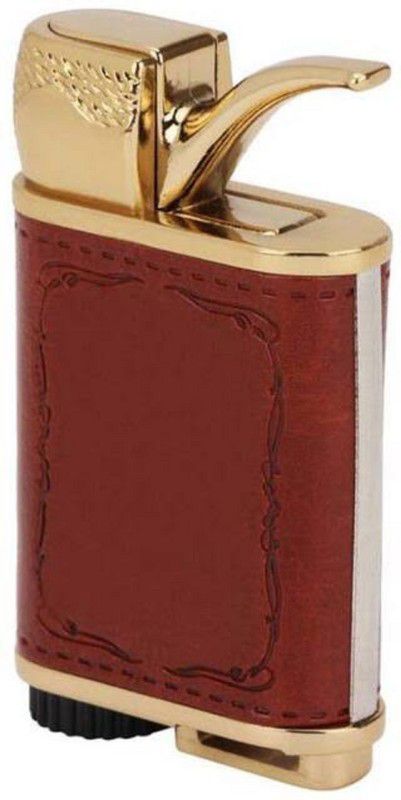 Ganapati Antique Leather Brass Emblem Cigar Shape Cigarette Lighter PIA INTERNATIONAL JET FLAME Pocket Lighter  (brown)