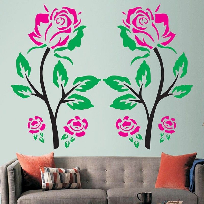 Creation Universe Flower pattern stencil for wall decoration 40592 Rose pattern Stencil  (Pack of 1, Rose pattern)