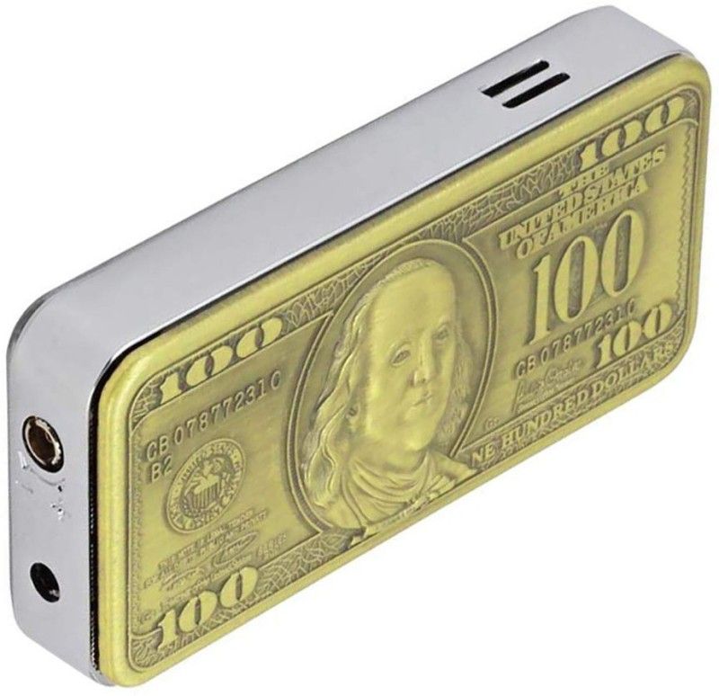 Point Zero Premium Essential Refillable 100 Dollar Design Butane Gas Windproof Flame Pocket Lighter  (Gold)