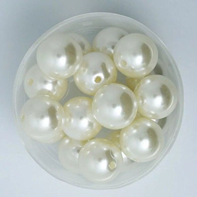 Satyam Kraft Crafts Pearl moti for DIY Jewellery (white) (12 mm), 300 Pieces White Beads  (300 g)