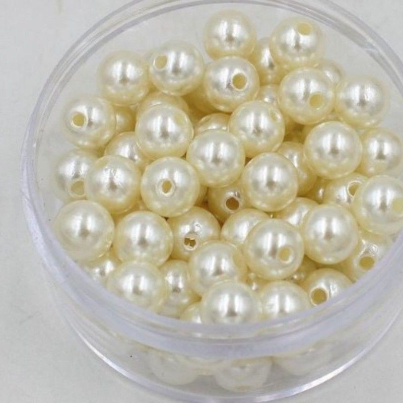 Satyam Kraft Moti (Off-White) (10 mm) 1200 pcs Pearl, Crafts Artificial Pearl DIY Jewellery OFF-WHITE Beads  (1200 g)