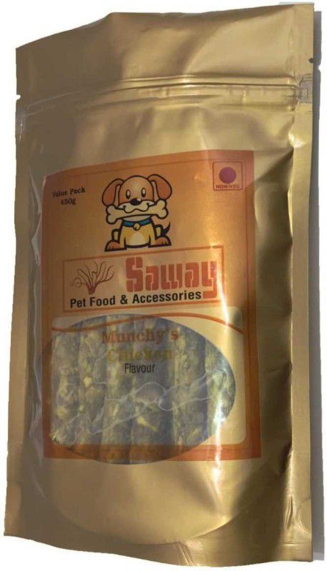 SAWAY Chew Treat Munchy Sticks Protein Mix Chicken Flavour 500Gram Chicken Dog Chew  (0.5 kg, Pack of 1)