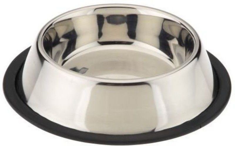 PetValley Round Stainless Steel Pet Bowl  (1600 ml Silver)