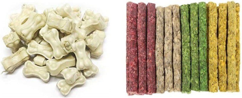 SAWAY Saway Dog Healthy Pressed Chew Bone 2inch 750g & Mix Munchy Sticks 750gr (Pack Of 1.5kg) 1.5 kg Dry Adult, New Born, Senior, Young Dog Food