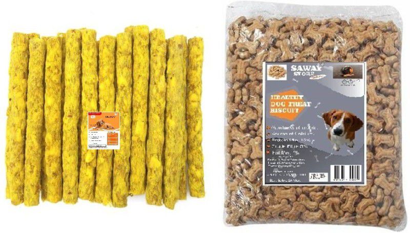 SAWAY Saway Dog Calcium Treats Dog Dry Small Biscuits 150gr,Rawhide Chicken Munchy Stick (Yellow) 150gr (Pack of 300Gr) Mutton, Egg 0.3 kg Dry Adult, New Born, Young, Senior Dog Food