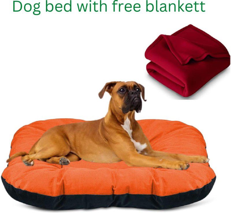 drilly fantastic soft flatbed with free blankett for dogs and cats 4XL Pet Bed  (red)