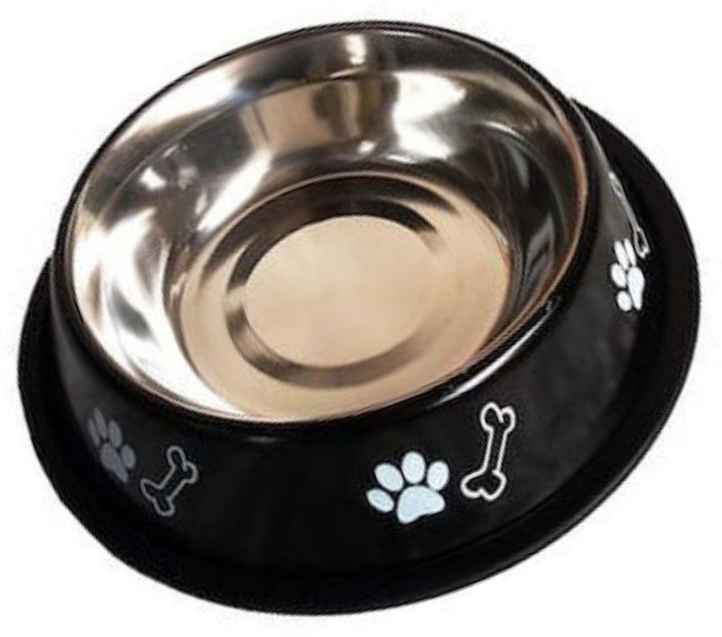 S.Blaze CAT & PUPPY 500 ML FOOD BOWL ROUND Stainless Steel Pet Bowl  (500 ml Multicolor)