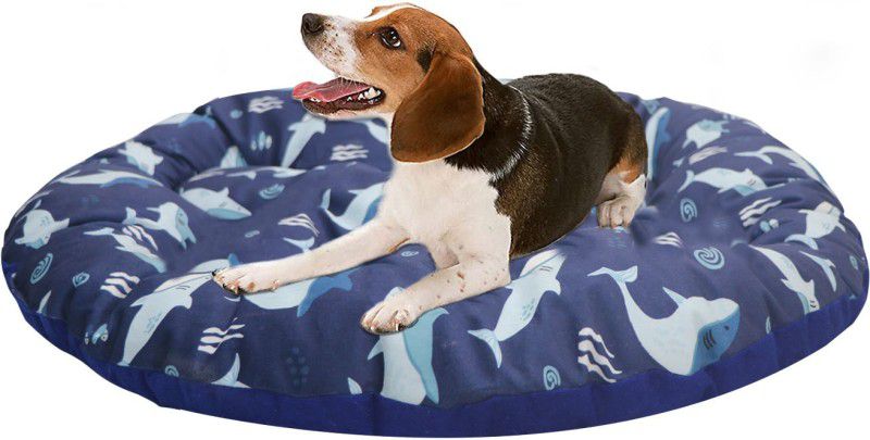 Hiputee Soft Velvet Dog Cat Cushion Cozy Reversible Washable Bed for All Type of Breeds XXL Pet Bed  (Dark Blue)