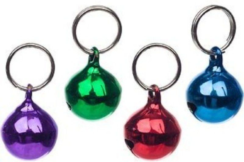 ZEROXIDE Metal Jingle Shining Bells, Pack of 4, Dog/Puppy/Cat/Kitten/Rabbit Collar Necklace Charm Pendants, Festival Party Gift Decorations, DIY Crafts Accessories, Loud and Soft, Multi Color, Bell Dog Collar Charm  (Multicolor, Round)