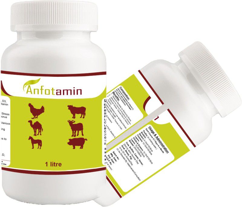 ANFOTAL NUTRITIONS Anfotamin Vitamin H for Cattle, Cow,Buffalo, Horse, Goat, Sheep, Pig, 1 kg Wet Adult Cow Food