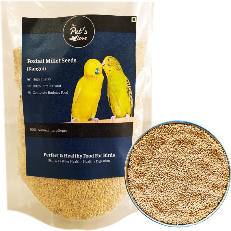 The Pets Love Foxtail Millet Seeds, Kangni for birds, Bird Food for Dove, Pigeon, Canaries, Finch, Waxbills, Budgies, Lovebirds, Cockatiels, 1 kg 1 kg Dry Adult, Young, Senior Bird Food
