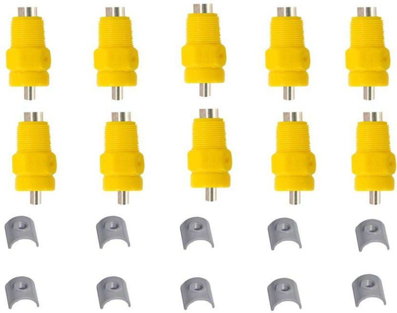 DHUMAL 90 degree automatic nipple drinker and saddle (pack of 10) Common Bird Feeder  (Yellow)