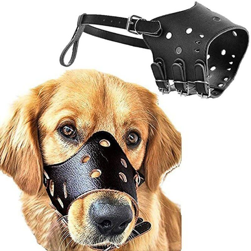 Shirlip Extra Large Strips Dog Muzzle  (Black)