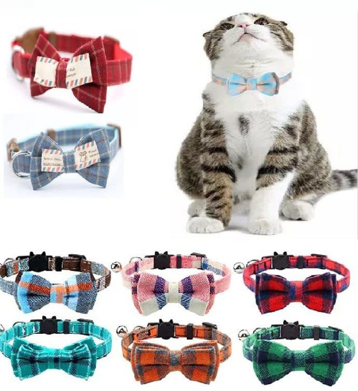 PETS EMPIRE Cute Plaid Patterns, Kitty Safety Collars -Color May Vary (Pack of 1) Cat Everyday Collar  (Small, Multicolor)