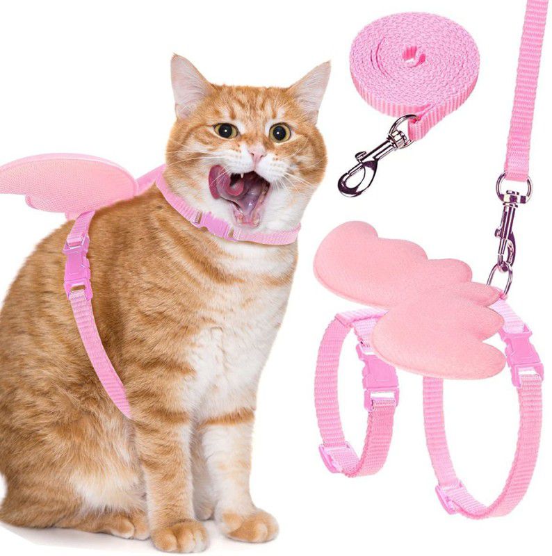 SHAFIRE Cat Harness & Chain  (25 - 35 cm, PINK)