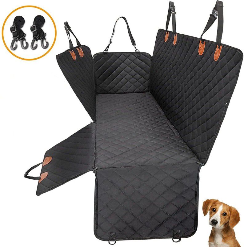 Ashok enterprises Car Seat Cover for Dog Zipped Side Flaps Heavy Duty Scratch Proof Seat Covers. Hammock Pet Seat Cover  (Black Waterproof)