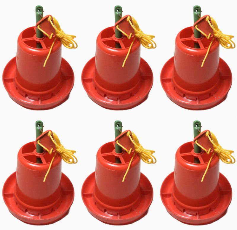 Sohit agro farm 3 kg poultry food feeder (suitable for brooding chicks) pack of 6 Common Bird Feeder  (Red)